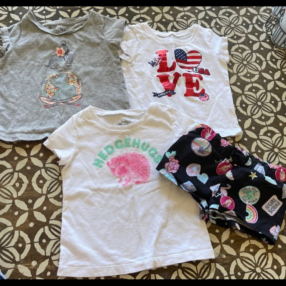 3 T-Shirts &. 1 Pair of Shorts sz 24m